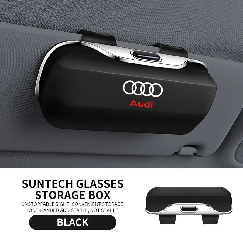 Audi Visor Clip Sunglasses Case; Luxury Car Interior Accessory