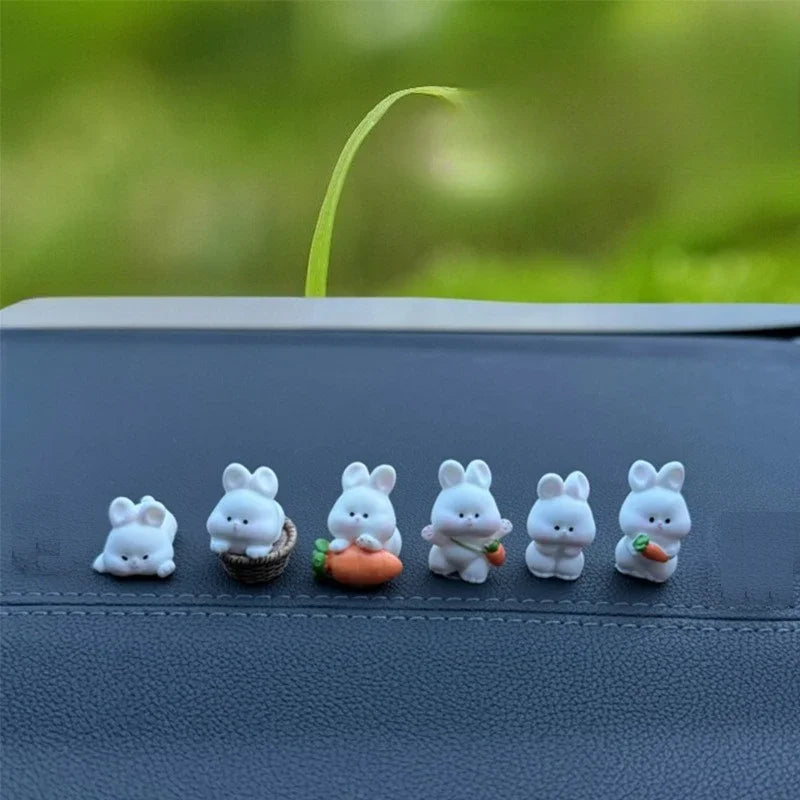 Cute Bunny Car Center Console Decoration; Car Interior Dashboard Ornament Accessory