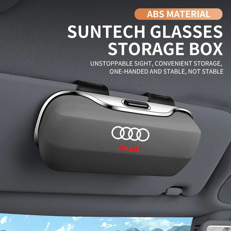 Audi Visor Clip Sunglasses Case; Luxury Car Interior Accessory