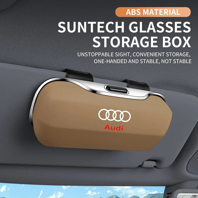 Audi Visor Clip Sunglasses Case; Luxury Car Interior Accessory
