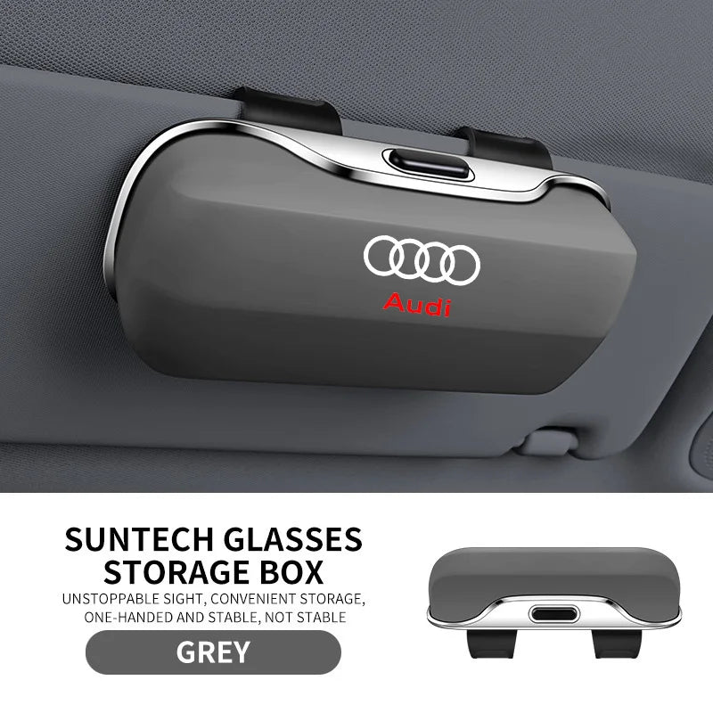 Audi Visor Clip Sunglasses Case; Luxury Car Interior Accessory