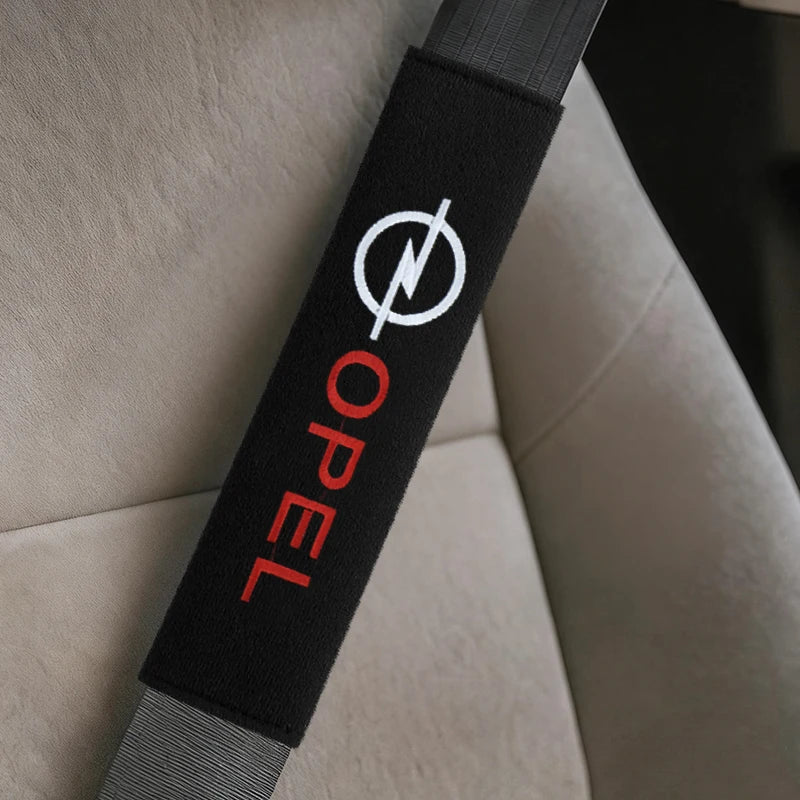 Opel Car Seat Belt Shoulder Pad Covers (2PCS); Soft Plush Safety Belt Cushion Protector
