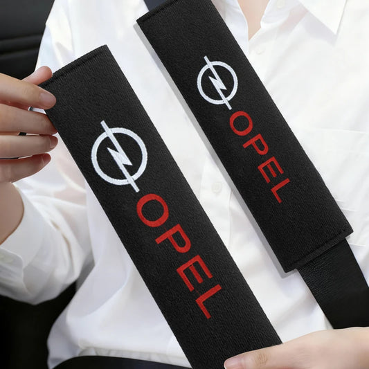 Opel Car Seat Belt Shoulder Pad Covers (2PCS); Soft Plush Safety Belt Cushion Protector