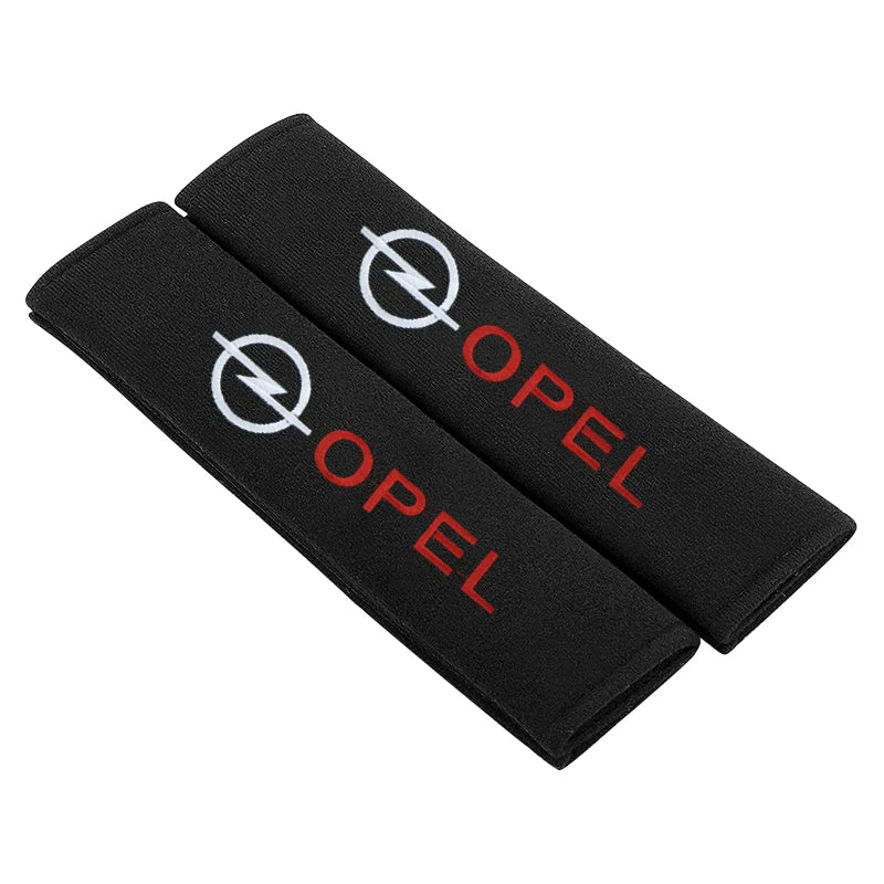Opel Car Seat Belt Shoulder Pad Covers (2PCS); Soft Plush Safety Belt Cushion Protector