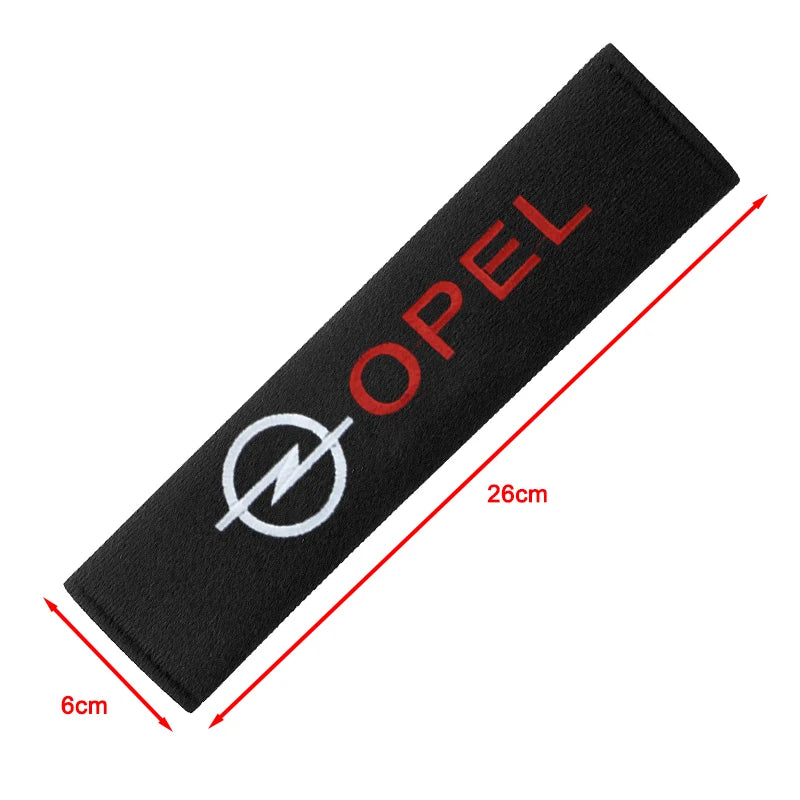 Opel Car Seat Belt Shoulder Pad Covers (2PCS); Soft Plush Safety Belt Cushion Protector