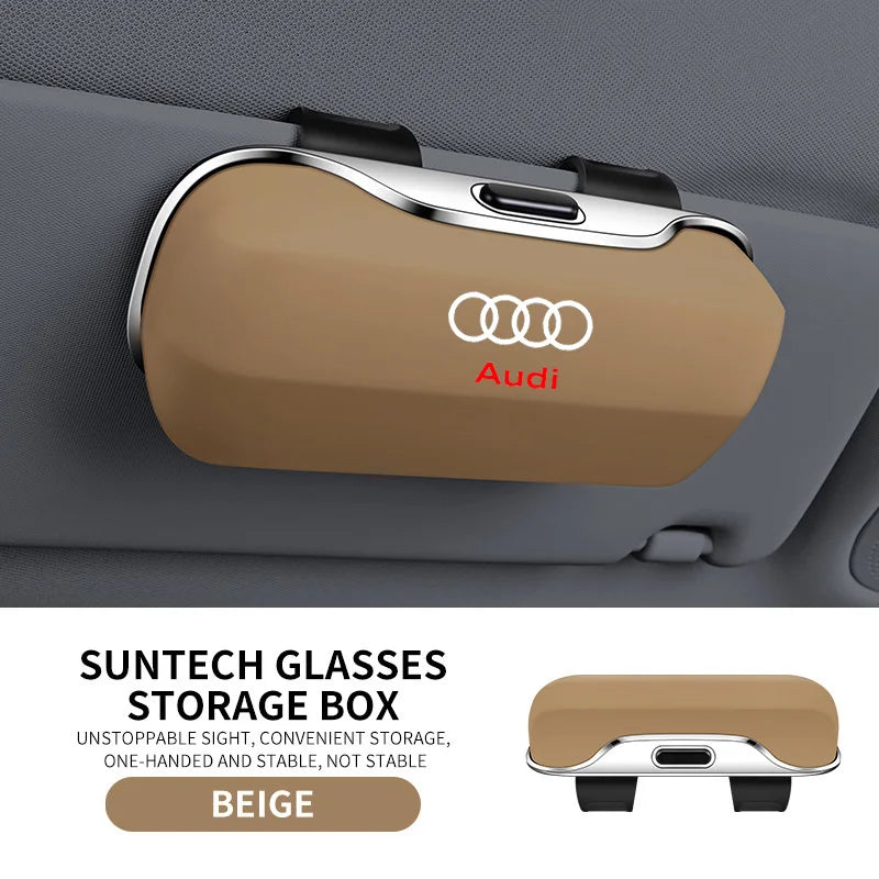 Audi Visor Clip Sunglasses Case; Luxury Car Interior Accessory